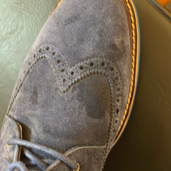 Blue suede Cole Haan dress shoes. - Picture 6 of 7